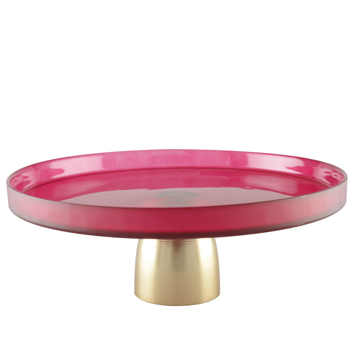 Raspberry Glass Cake Stand – Elegant Dessert Display for Parties - CozyVibe.eu
